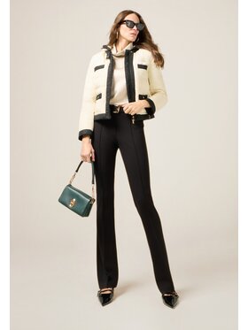 Oltre Oltre Pantaloni di tessuto P070R008830N033 Nero Flare Fit