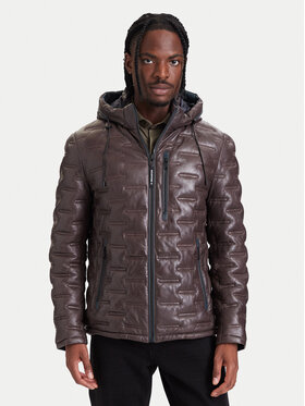 Milestone Milestone Шкіряна куртка Tamino 631019 60305 Темно-коричневий Regular Fit
