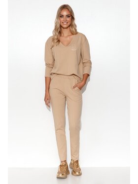 Makadamia Makadamia Dres M782 Beżowy Comfortable Fit