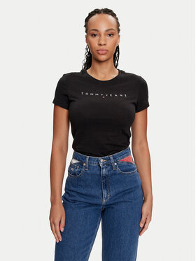 Tommy Jeans Tommy Jeans T-Shirt Linear DW0DW18398 Μαύρο Slim Fit