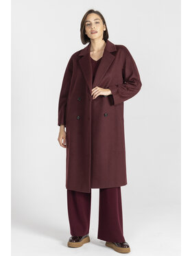 Deni Cler Milano Deni Cler Milano Płaszcz T-DC-8055-E5-90-39-1 Bordowy Loose Fit