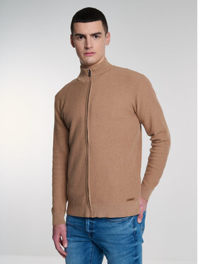 BIG STAR BIG STAR Sweter ADAL_802_160 Brązowy Basic Fit
