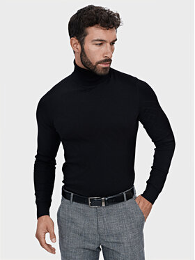 Evenemen Evenemen Sweter Golf Czarny Slim Fit