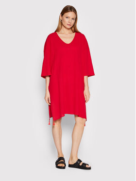 Max Mara Beachwear Max Mara Beachwear Poletna obleka Paglie 32210328 Rdeča Oversize