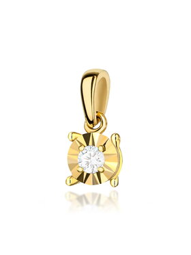 Fugart Fugart Naszyjnik Zawieszka z żółtego złota z brylantem 0.04 ct FZ0517-585-B0.04 Złoty