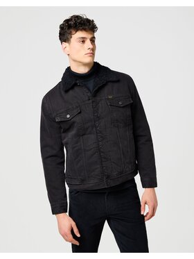 Wrangler Wrangler Kurtka jeansowa SHERPA CLASSIC JACKET Czarny Regular Fit