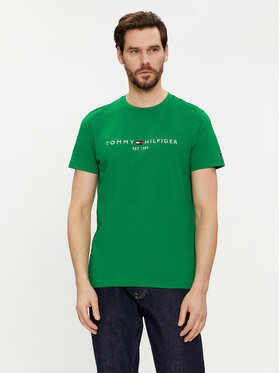 Tommy Hilfiger Tommy Hilfiger T-krekls Logo MW0MW11797 Zaļš Regular Fit