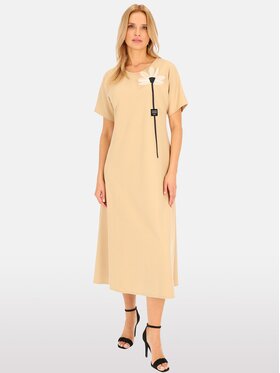 Perso Perso Sukienka letnia RBE241055F Beżowy Regular Fit