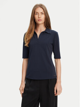 Calvin Klein Calvin Klein Тениска с яка и копчета LV044C221G Тъмносин Slim Fit