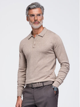 Ombre Ombre Polokošile OM-POLS-0151 Hnědá Regular Fit