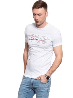 Mustang Mustang T-Shirt ALEX C PRINT Biały Regular Fit