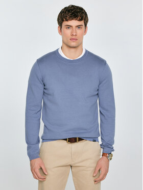 BIG STAR BIG STAR Sweter SIMONER Niebieski Basic Fit