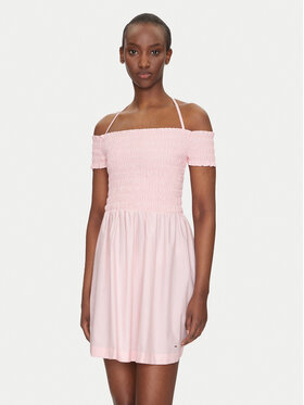 Tommy Jeans Tommy Jeans Sommerkleid DW0DW20343 Rosa Slim Fit