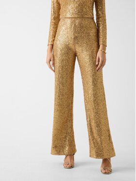 Guess Guess Spodnie materiałowe 180171 Złoty Slim Fit