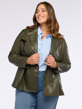 Fiorella Rubino Fiorella Rubino Kurtka z imitacji skóry R352T001229N035 Zielony A-Line Fit