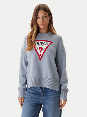 Guess Jeans Guess Jeans Pulover W4BR12 Z3HM1 Albastru Relaxed Fit