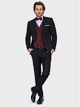 Evenemen Evenemen Garnitur Solid Czarny Slim Fit