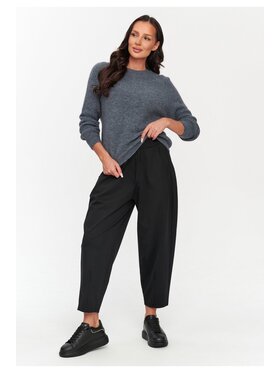 Makadamia Makadamia Spodnie materiałowe C79 Czarny Loose Fit