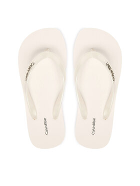 Calvin Klein Calvin Klein Zehentrenner Arwa - Metallic Pearlised Flip Flops HW0HW02956 Weiß