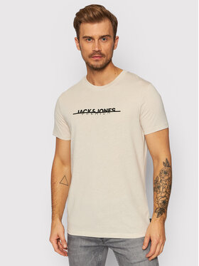 Jack&Jones PREMIUM Jack&Jones PREMIUM T-Shirt Logo 12197600 Beżowy Regular Fit