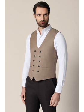 Lancerto Lancerto Kamizelka garniturowa Berja KA073126000004 Beżowy Slim Fit