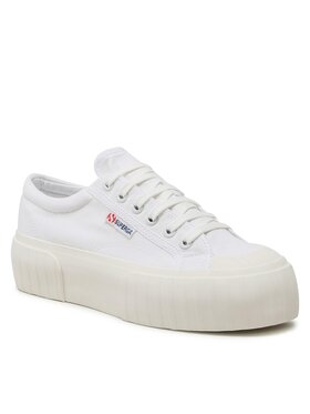 Superga Superga Plátěnky Stripe Platform 2631 S5111SW Bílá