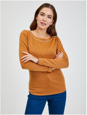 Orsay Orsay T-Shirt 180192711000__L Brązowy Regular Fit