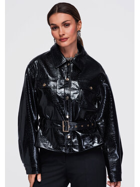 Ombre Ombre Kurtka przejściowa OW-JAFL-0141 Czarny Relaxed Fit