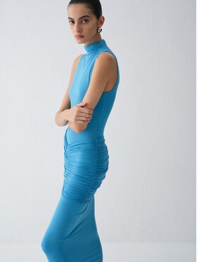 La Mania La Mania Sukienka koktajlowa DESONA Niebieski Basic Fit