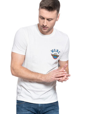 Wrangler Wrangler T-shirt SS GLOBE TEE Bianco Regular Fit