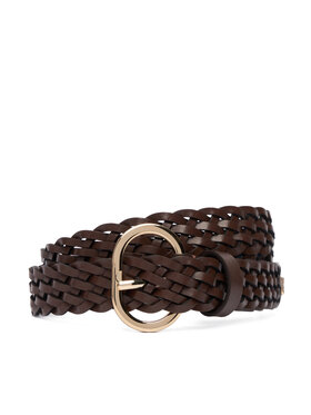 Tommy Hilfiger Tommy Hilfiger Dámsky opasok Th Chic 2.5 Woven Leather AW0AW18111 Hnedá