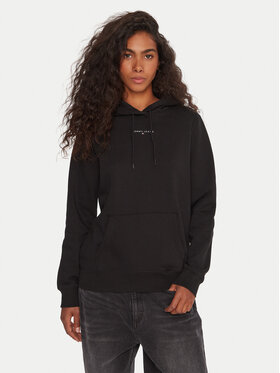Tommy Jeans Tommy Jeans Džemperis ar kapuci Linear DW0DW21963 Melns Regular Fit