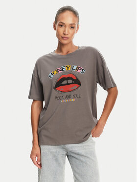 Noisy May Noisy May T-Shirt Ida 27034417 Szary Relaxed Fit