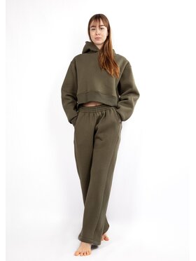 DKaren Sport DKaren Sport Komplet bluza i spodnie materiałowe DK-K-B17 Khaki Classic Fit