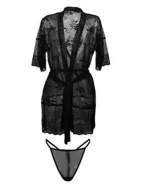 DKaren Lingerie DKaren Lingerie Szlafrok Anastazja Czarny Classic Fit