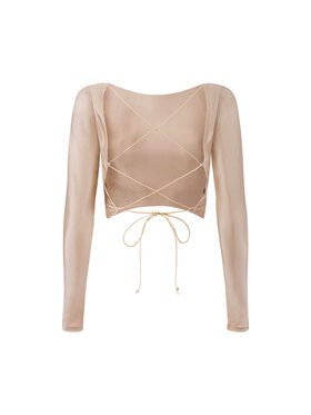 MissDenim MissDenim Bluzka Naked Longsleeve Złoty Slim Fit