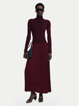 Desigual Desigual Úpletové šaty Sigritt 25WWVF09 Bordová Slim Fit