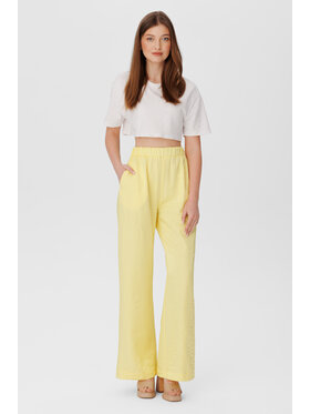 LAURELLA LAURELLA Kalhoty z materiálu 3SS008 Žlutá Regular Fit