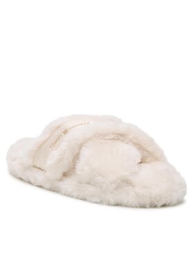 Tommy Hilfiger Tommy Hilfiger Kapcie Fur Home Slippers Wiht Straps FW0FW06889 Beżowy
