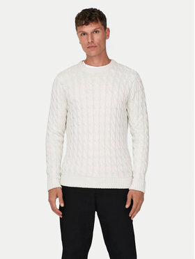 Only & Sons Only & Sons Sweter 22026504 Écru Regular Fit