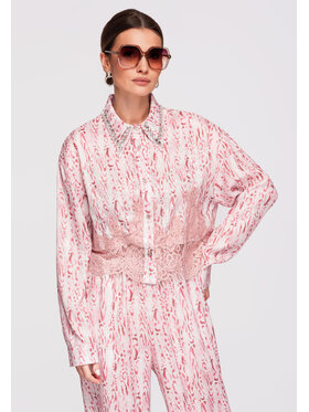 Ombre Ombre Koszula OW-SH-E0017 Różowy Loose Fit