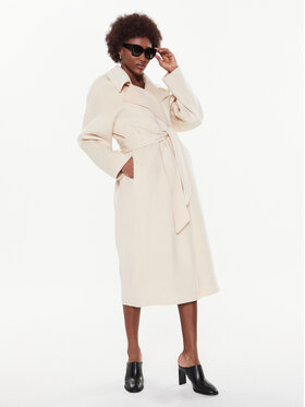 Calvin Klein Calvin Klein Volneni plašč K20K205006 Écru Oversize