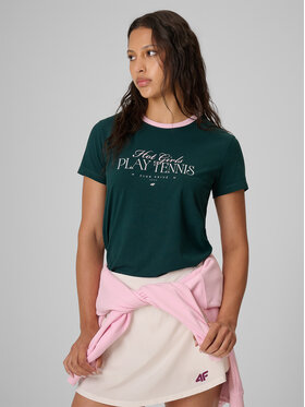 4F 4F T-Shirt COURT SOCIETY Zielony ciemny Regular Fit