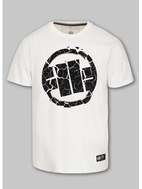 PITBULL PITBULL T-Shirt Koszulka męska Garment Washed SCRATCH M Biały Regular Fit