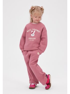 minoti minoti Komplet dresowy 32FLEECE104 Różowy Wide Leg