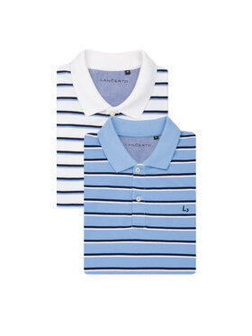 Lancerto Lancerto Komplet 2 koszulek polo Logan ZESTAW00001879 Biały Regular Fit