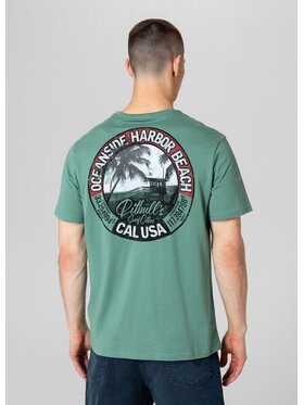 PITBULL PITBULL T-Shirt Koszulka Zielony Regular Fit