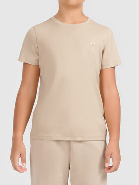 4F 4F T-Shirt 4FJWAW26TTSHF3528-83S Beżowy Regular Fit