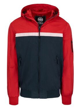PITBULL PITBULL Kurtka przejściowa męska z kapturem 2 Color Longwood XXL Czerwony Regular Fit