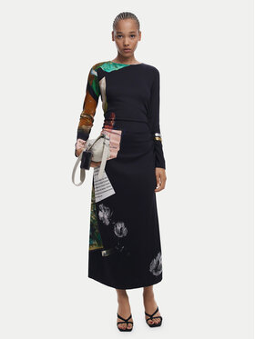 Desigual Desigual Každodenní šaty Fiona 25WWVW08 Černá Slim Fit